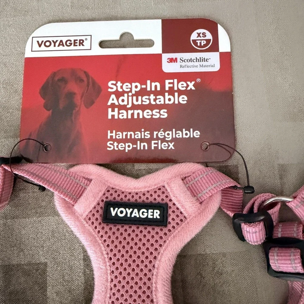 Voyager Dog Harness XS Step-In Adjustable Pink Mesh 3M Scotchlite Reflective